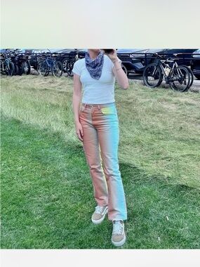 Zara Iridescent Rainbow Jeans for Women - Multicolor